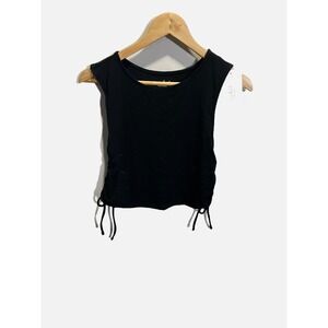 Isabel by Ingrid & Isabel Tank Top Women M Black Ruched Side Maternity Crop Top